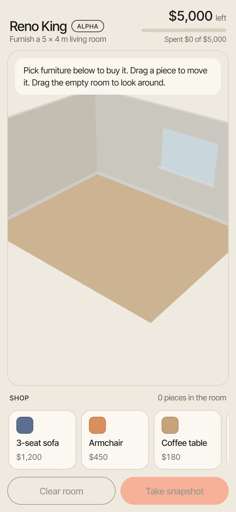 Reno King: $5,000 and an empty room
